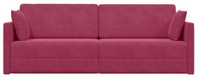 Sofá-Camas 2 em 1 Vermelho Vinho 213x144x60 cm Veludo