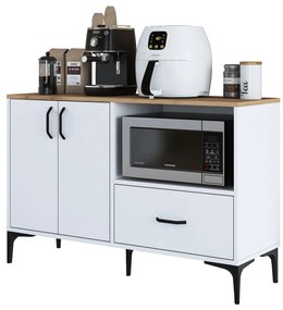 Armário Multiusos JE161 – Branco Nogueira – 120x78,6x40 cm
