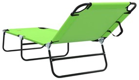 Espreguiçadeira Dobrável 2 pcs Verde Portátil Tecido Oxford 600D