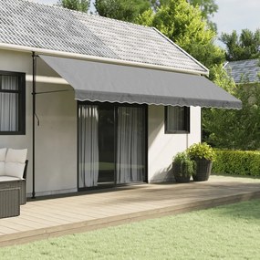 vidaXL Tecido substituição para sanefa de toldo 5 m riscas antracite