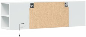 Móvel de parede para TV com luzes LED 135x31x39,5 cm branco