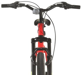 Bicicleta de montanha 21 velocidades roda 27,5" 38 cm vermelho