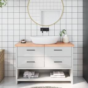 vidaXL Bancada p/ WC 120x30x(2-4) cm madeira maciça tratada castanho