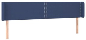 Cabeceira de cama c/ luzes LED tecido 183x16x78/88 cm azul