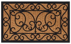 vidaXL Tapete de porta retangular 45x75 cm borracha e fibra de coco