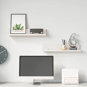 vidaXL Prateleiras de parede 2 pcs 50x11x9 cm pinho maciço branco