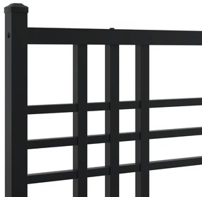 Estrutura de cama em metal com cabeceira 150x200 cm preto