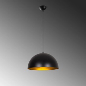Candeeiro de Teto Sivani – Preto e Dourado – Diâmetro 40 cm, Altura 11
