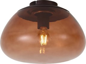Candeeiro de Teto de Design Castanho com Vidro Castanho - Giselle