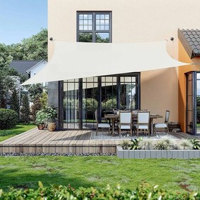 Toldo vela retangular de 3 x 4 m em HDPE com 4 x corda de fixação bege