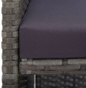 13 pcs conjunto jantar exterior c/ almofadões vime PE antracite