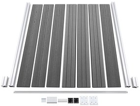 Painel vedação WPC 1 quadrado + 1 inclinado 273x186 cm cinzento