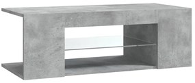 Móvel de TV com luzes LED 90x39x30 cm cinzento cimento