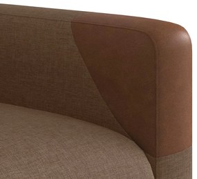 Poltrona de massagens reclinável elétrica tecido castanho