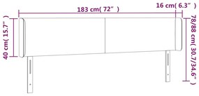 Cabeceira cama c/ luzes LED tecido 183x16x78/88 cm cinza-claro