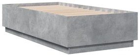 Estrutura de cama 75x190 cm derivados de madeira cinza cimento