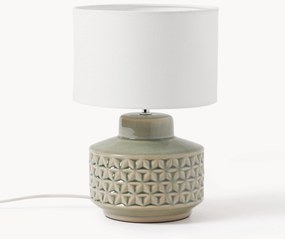 Candeeiro de mesa em cerâmica pequeno com abajur de linho Monica