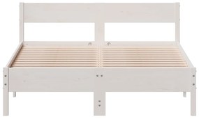 Cama sem colchão 135x190 cm madeira de pinho maciça branco