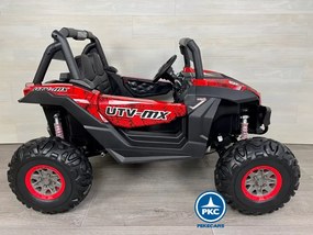 Carro elétrico para crianças Todo terreno Buggy UTV 4x4 MP4 12V 2 Lugares Vermelho Homem Aranha
