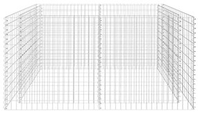 Canteiro elevado/cesto gabião 180x90x100 cm aço prateado