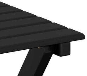 Mesa de apoio dobrável madeira de álamo maciça preto
