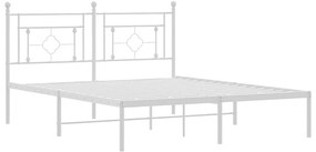 Estrutura de cama com cabeceira 150x200 cm metal branco