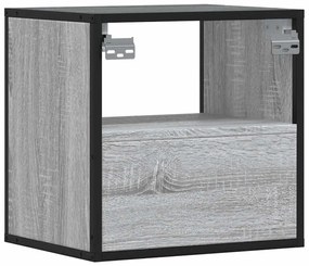 Mesa de cabeceira de parede 40x31x39,5 cm cinzento sonoma