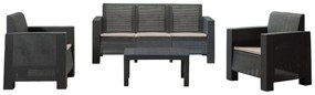 Conjunto Lounge de Jardim “Aksu” — Sofá, Poltronas e Mesa de Centro —