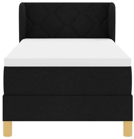 Cama Box Spring vidaXL com Colchão Preto 80x200 cm Tecido