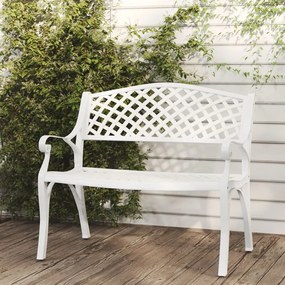 vidaXL Banco de jardim 102 cm alumínio fundido branco