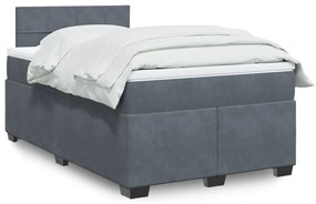 Cama boxspring com colchão 120x190 cm veludo cinzento-escuro