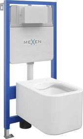 Mexen Elis conjunto embutido WC Fenix Slim com estrutura e sanita, brilho branco - 6103391XX00