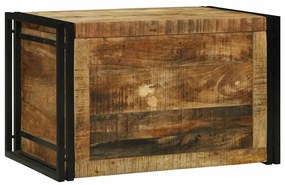 Baú de Armazenamento - 80 x 50 x 50 cm, Madeira Rugosa de Mangueira Só