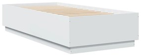 Estrutura cama c/ luzes LED 90x200 cm derivados madeira branco