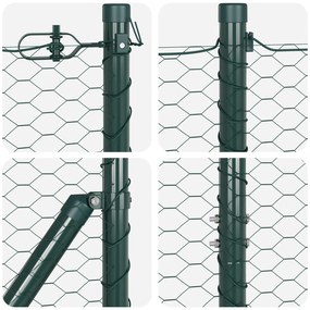 Cerca Hexagonal vidaXL Verde 1.4x100 m Aço