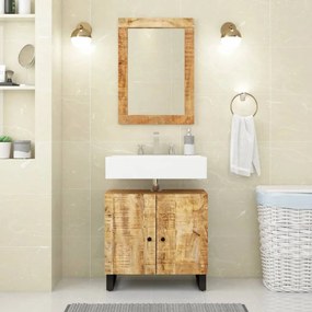 vidaXL 2 pcs conj. móveis p/ casa de banho madeira mangueira maciça