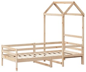 Sofá-cama com telhado 80x200 cm madeira de pinho maciça