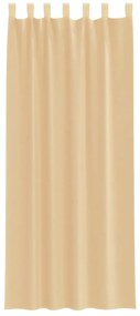 Cortinas de voile com bolsos para varão 2 pcs areia