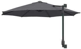 Parasol de Jardim Montado na Parede com LEDs Antracite, 248 cm
