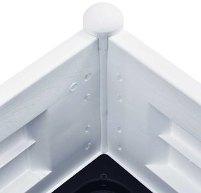 Canteiro elevado para jardim PP 100x43x35 cm branco