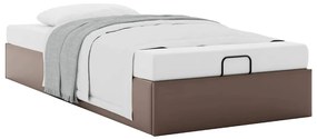 Estrutura de cama otomana sem colchão 90x200 cm castanha