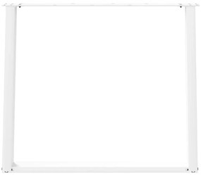 Pés de mesa de jantar em forma de U, 2 peças, branco, 90x (72-73) cm,