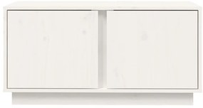 Móvel de TV 80x35x40,5 cm madeira de pinho maciça branco
