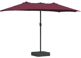 Guarda-sol de Jardim Vermelho bordô 385 x 209 x 244 cm tecido