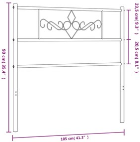 Cabeceira de cama 100 cm metal preto