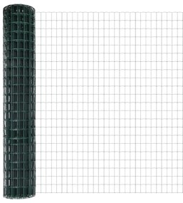 Cerca Euro com 5 Postes U Verde 1,6x10 m Aço