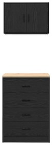 Armários de garagem 2 pcs derivados de madeira preto