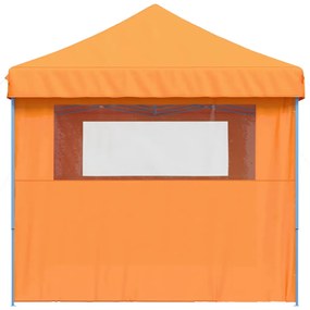 Tenda para festas pop-up dobrável c/ 3 paredes laterais laranja