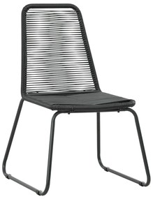 Cadeiras de exterior 2 pcs vime PE preto