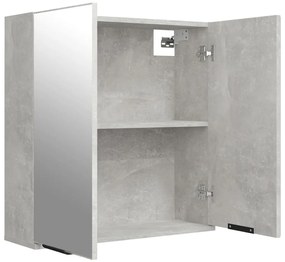 Armário espelhado de casa de banho 64x20x67 cm cinzento-cimento